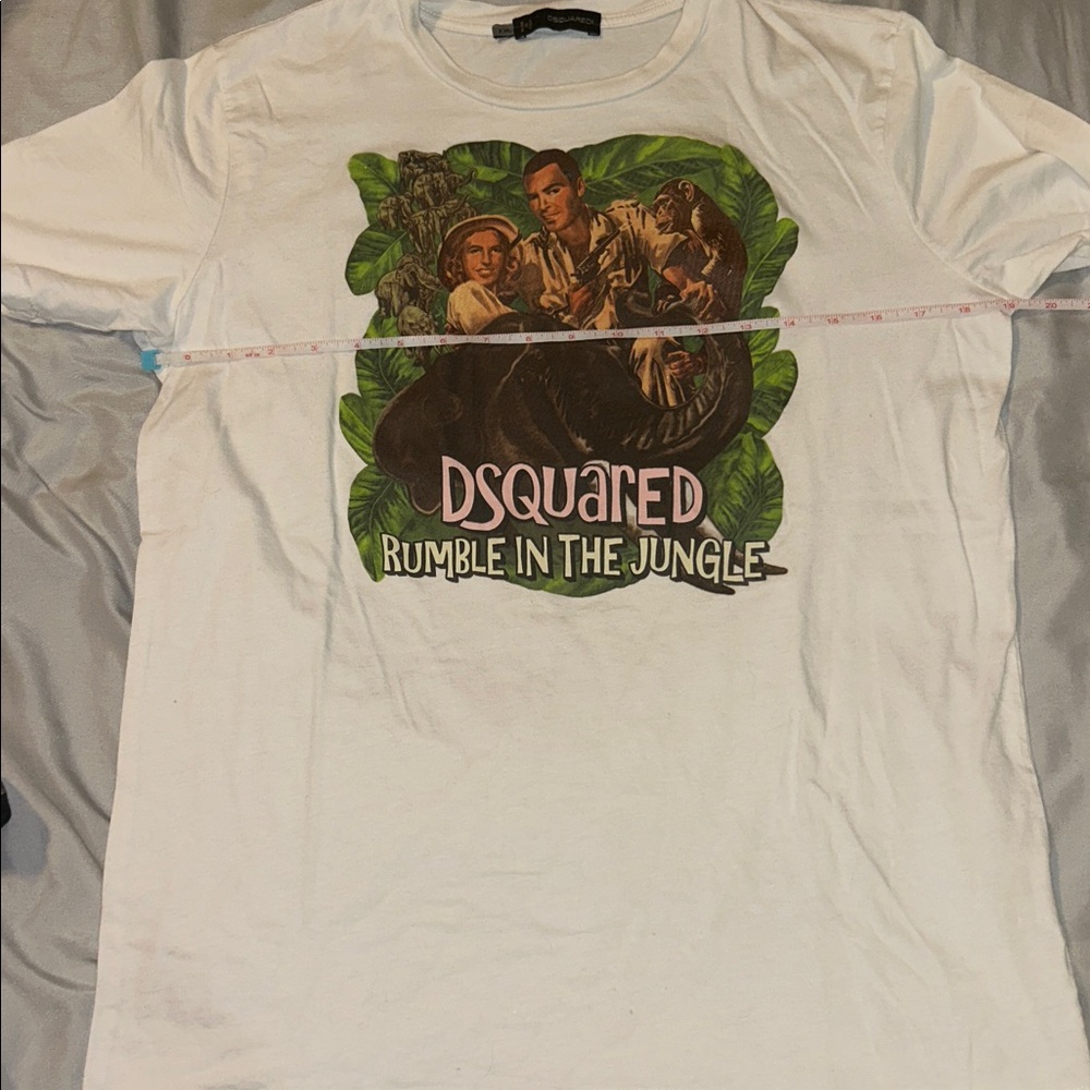 DSQUARED2 "Rumble in the Jungle" Graphic T-Shirt | White XXL | Made in Italy - Picture 6 of 7